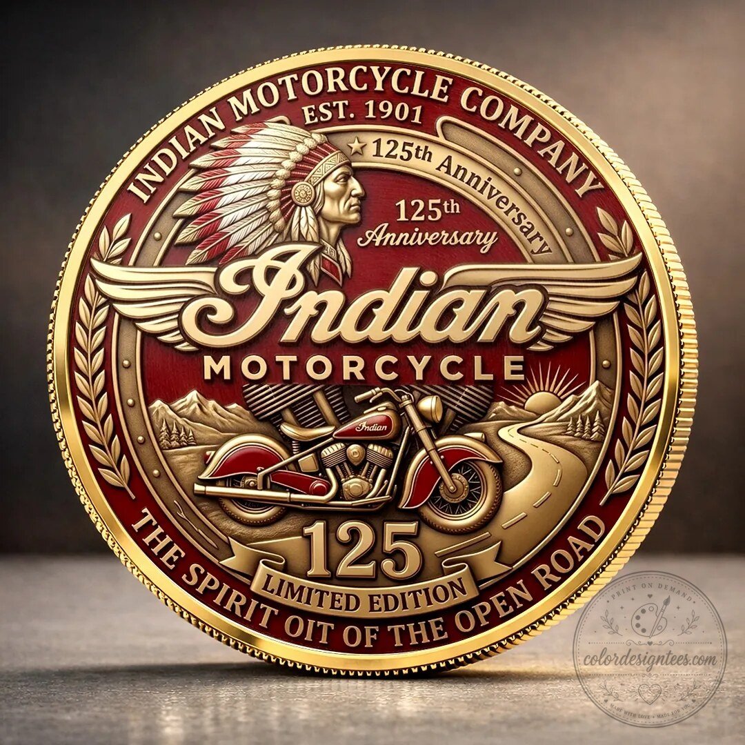 Indian Motorcycle Company 125th Anniversary Limited Edition Commemorative Coin