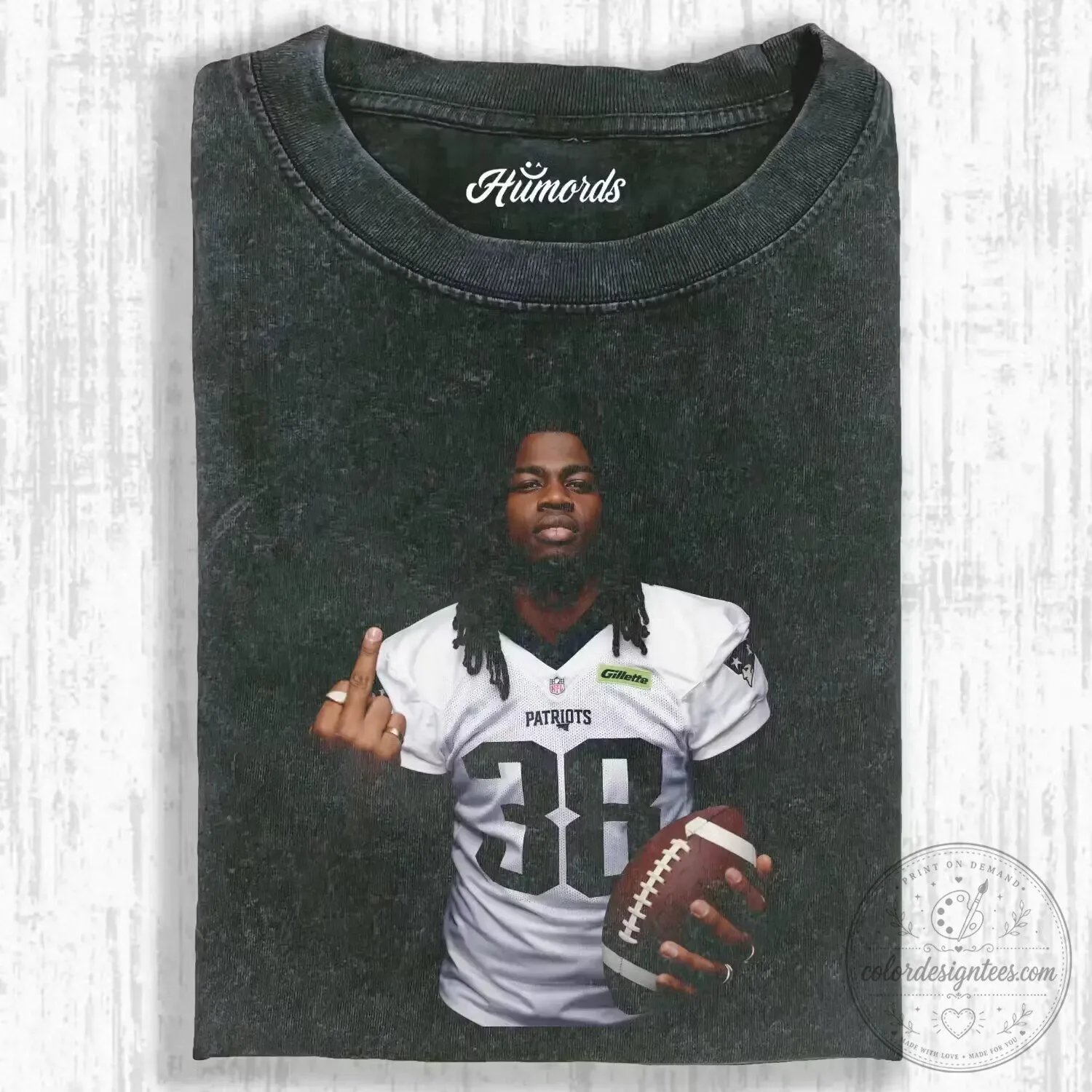 Rhamondre Stevenson New England Patriots Football Player Graphic T-Shirt