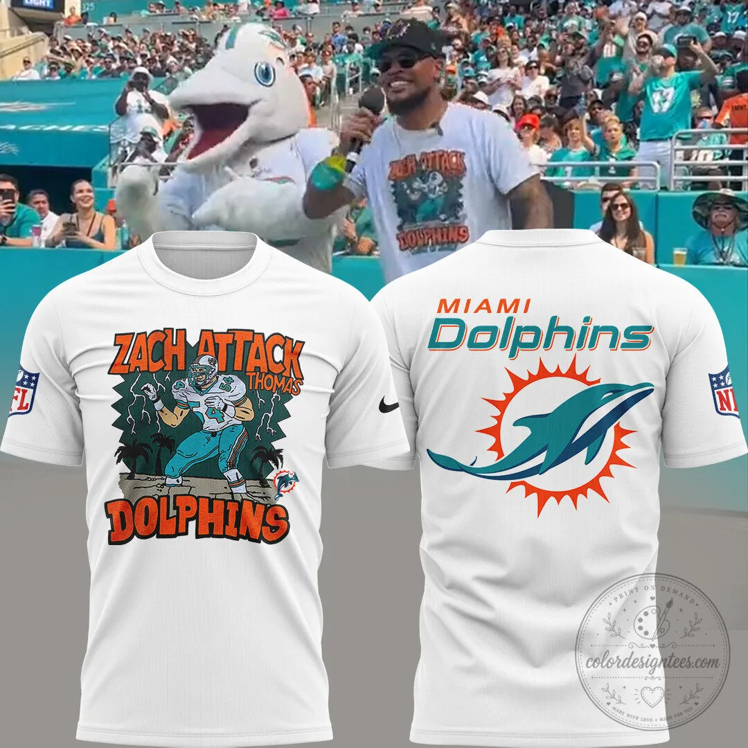 Miami Dolphins Football Zach Thomas Attack T-Shirt