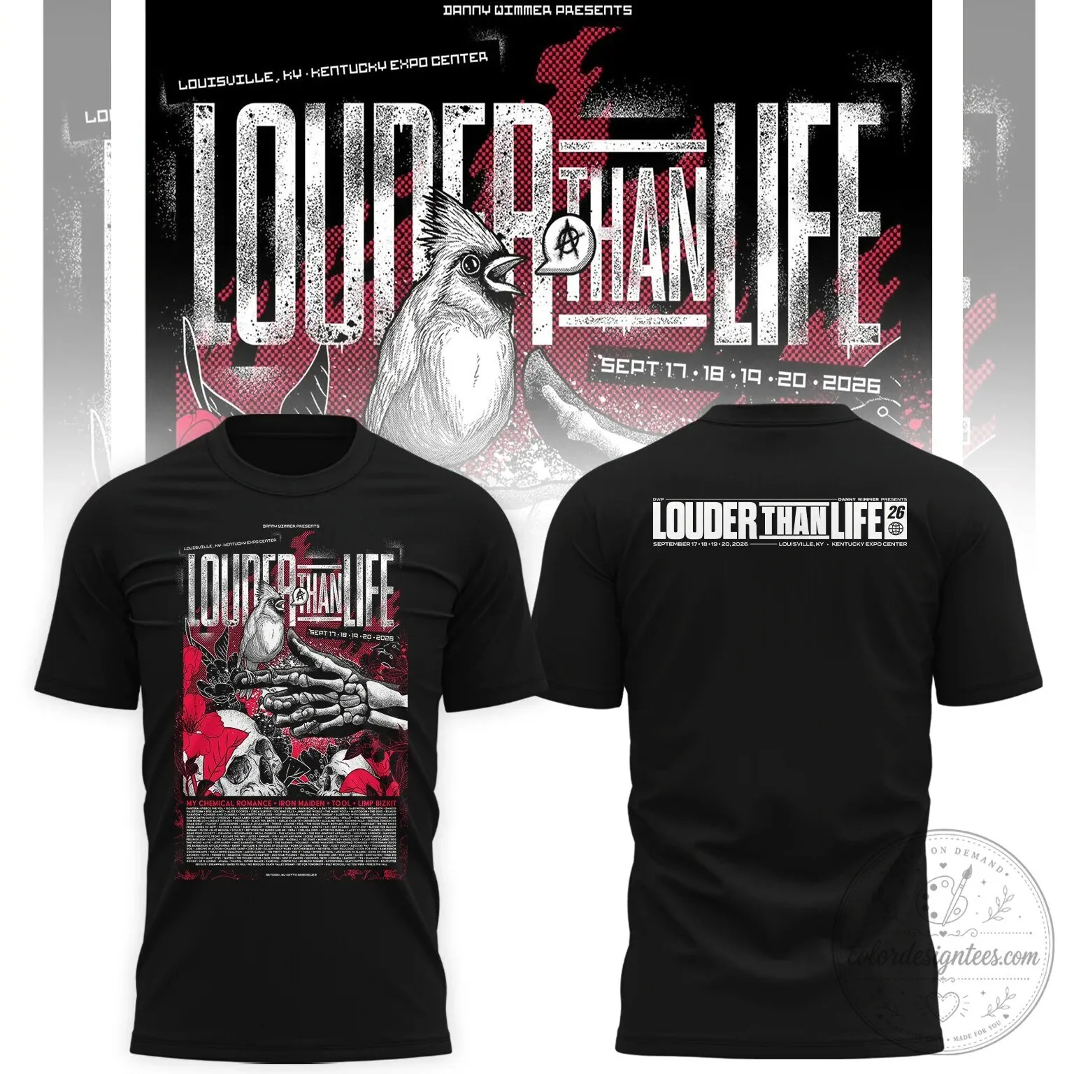 Louder Than Life Festival 2026 Concert Dates Black Graphic T-Shirt