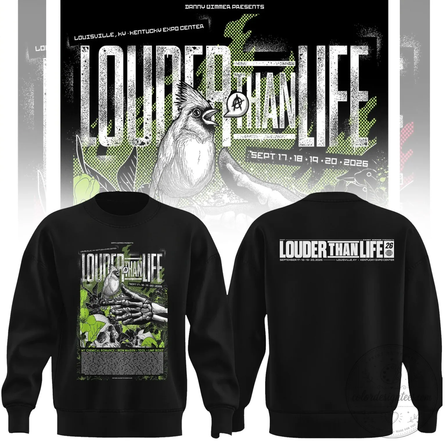 Louder Than Life Festival 2026 Music Event Black Crewneck Sweatshirt