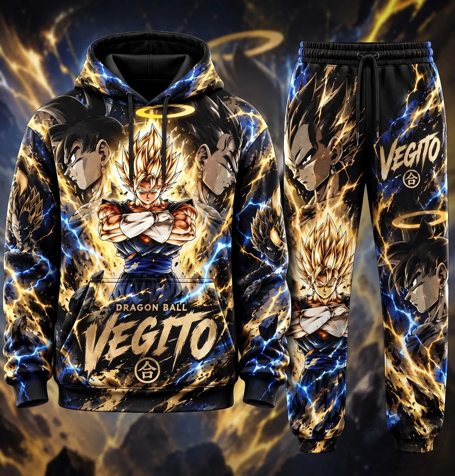 Dragon Ball Z Super Saiyan Vegito Fusion Form Anime Hoodie and Sweatpants Set