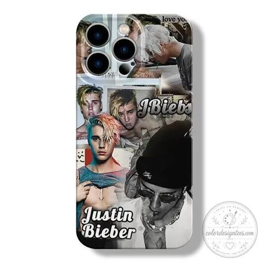 Justin Bieber Collage Design Clear Protective Phone Case