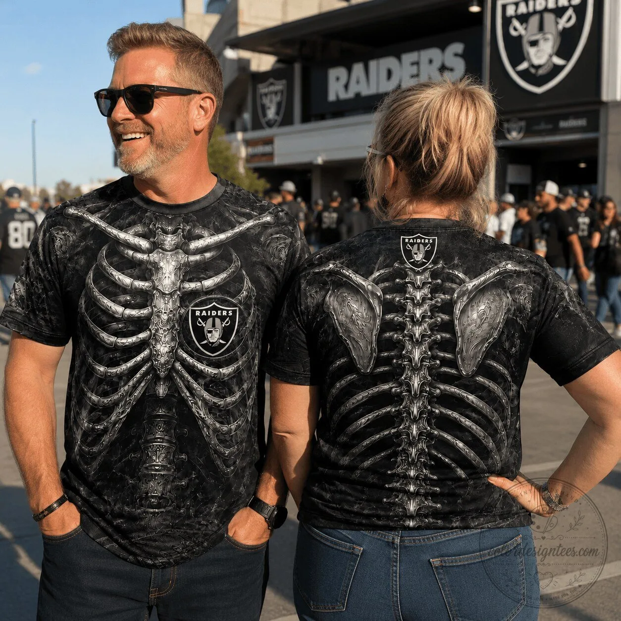 Las Vegas Raiders Football Team Skeleton Rib Cage T-Shirt