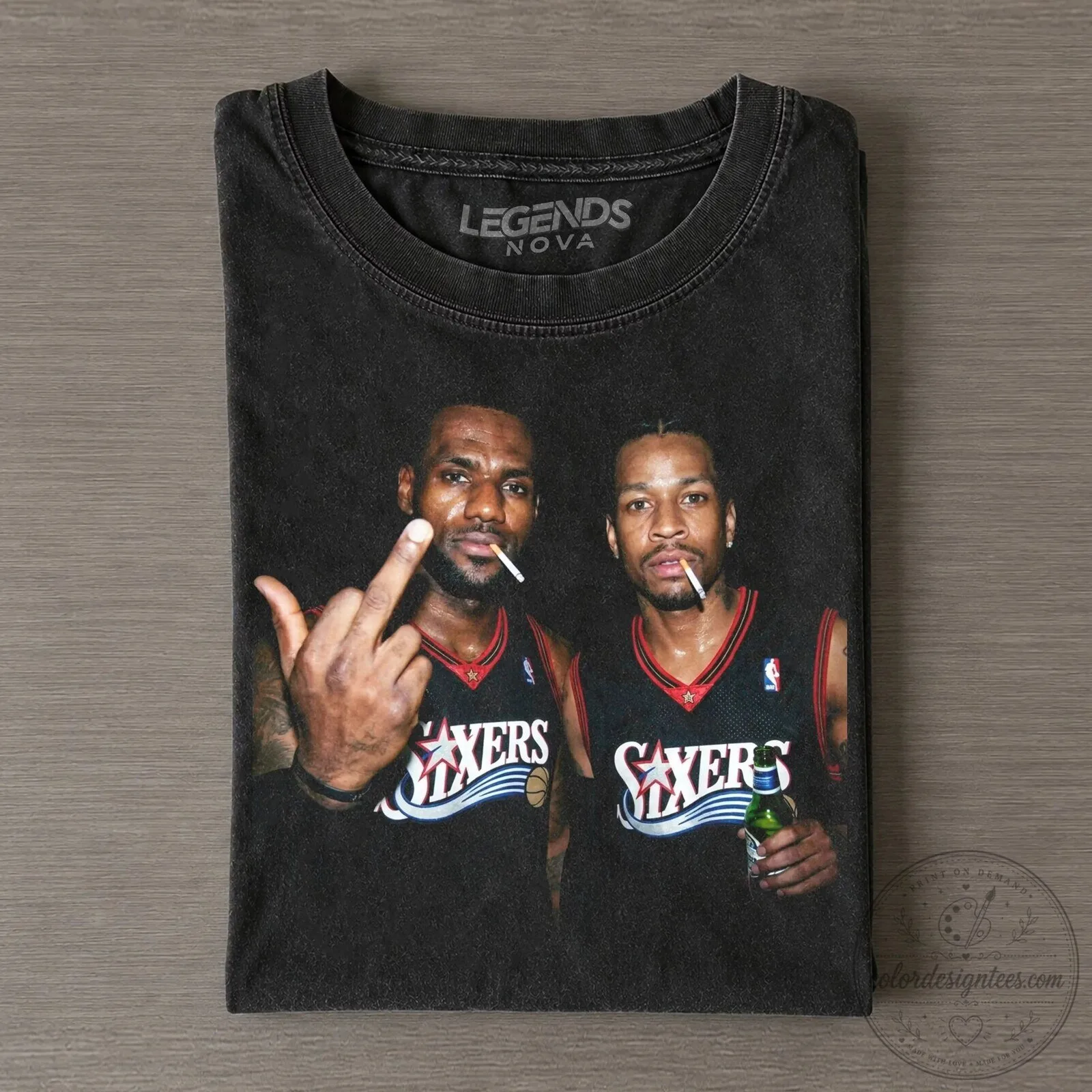 LeBron James and Allen Iverson Funny Basketball Legends T-Shirt