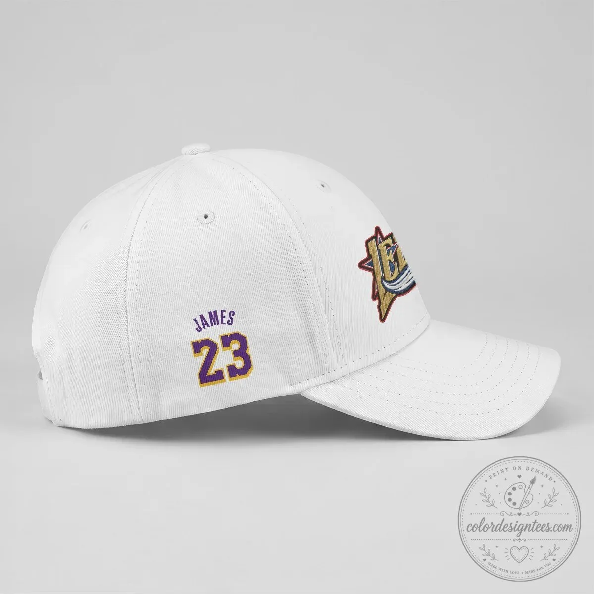 LeBron James Number 23 Embroidered White Baseball Cap Hat