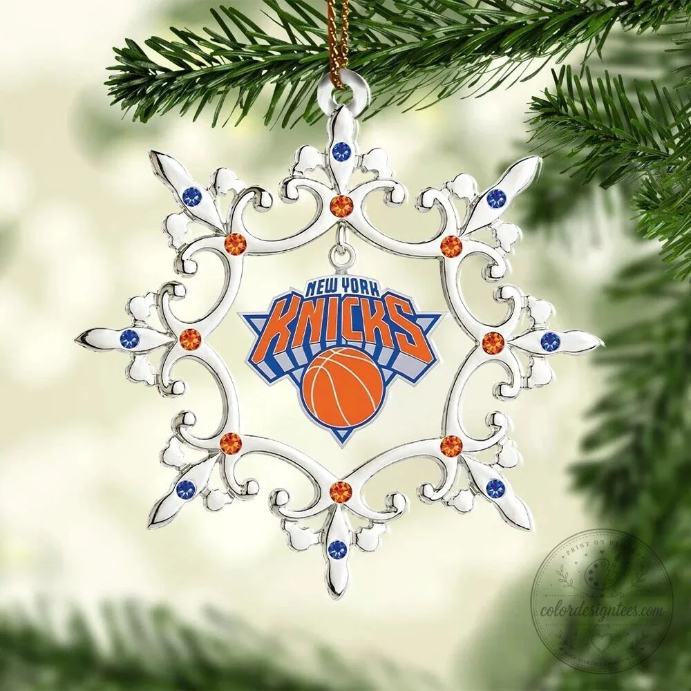 New York Knicks NBA Finals Champions Snowflake Christmas Tree Ornament