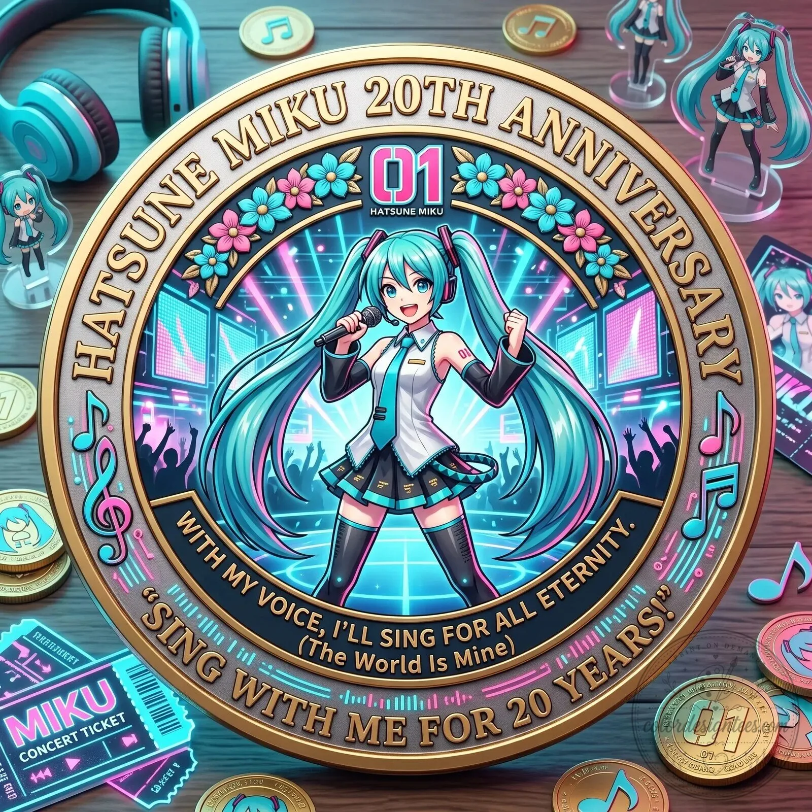 Hatsune Miku 20th Anniversary Commemorative Collectible Coin