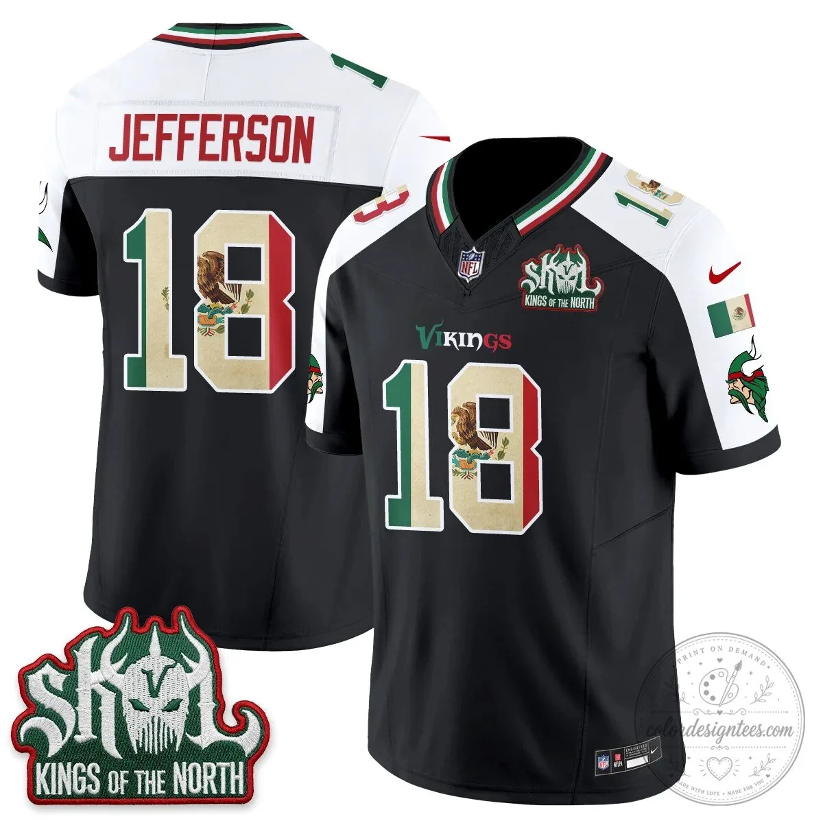 Justin Jefferson Kings Of The North Jersey for Minnesota Vikings Football Fans 94 Justin Jefferson Kings Of The North Jersey for Minnesota Vikings Football Fans