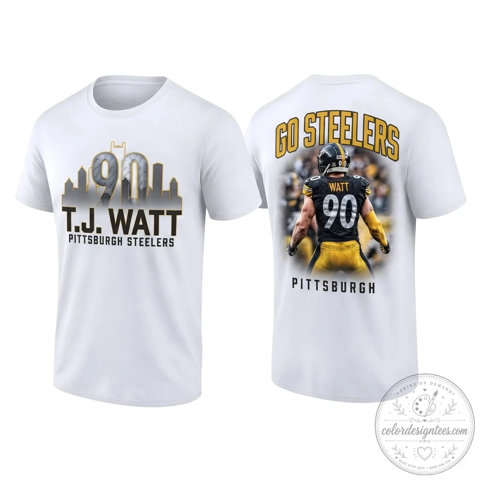 T.J. Watt Pittsburgh Steelers Football Team Number 90 Black Graphic T-Shirt 11 T.J. Watt Pittsburgh Steelers Football Team Number 90 Black Graphic T-Shirt