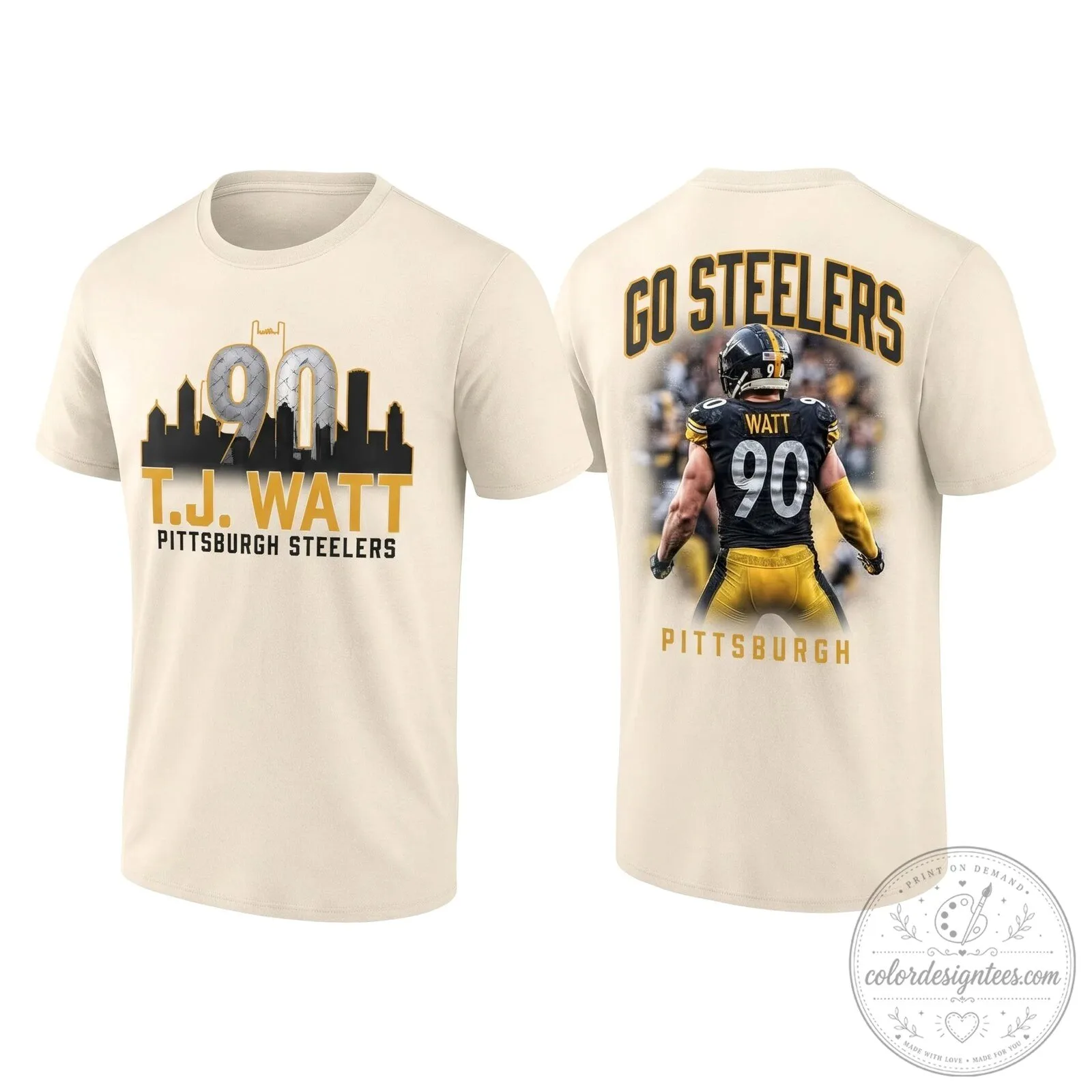 T.J. Watt Pittsburgh Steelers Football Team Number 90 Black Graphic T-Shirt 13 T.J. Watt Pittsburgh Steelers Football Team Number 90 Black Graphic T-Shirt