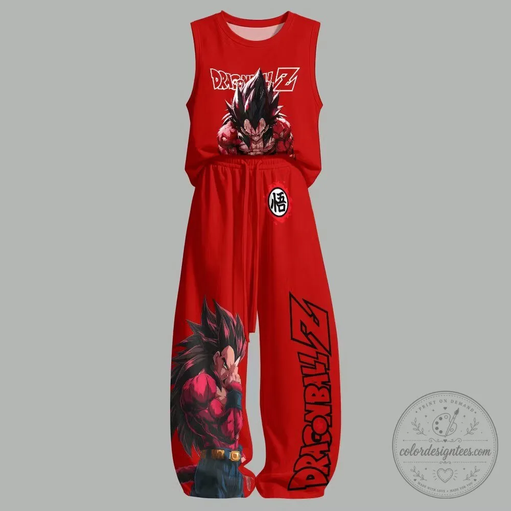 Dragon Ball Z Vegeta Super Saiyan 4 Red Tank Top and Pants Set