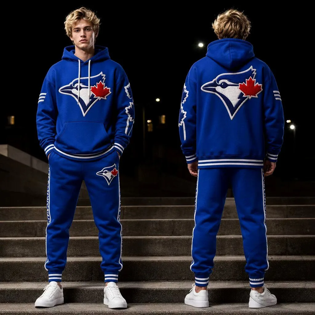 Toronto Blue Jays Royal Blue Hoodie and Sweatpants Tracksuit Set