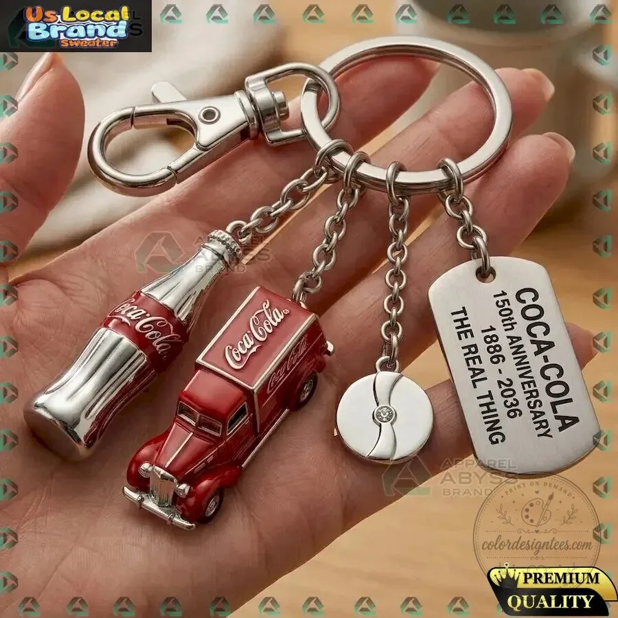 Coca-Cola The Real Thing 150th Anniversary Commemorative Keychain
