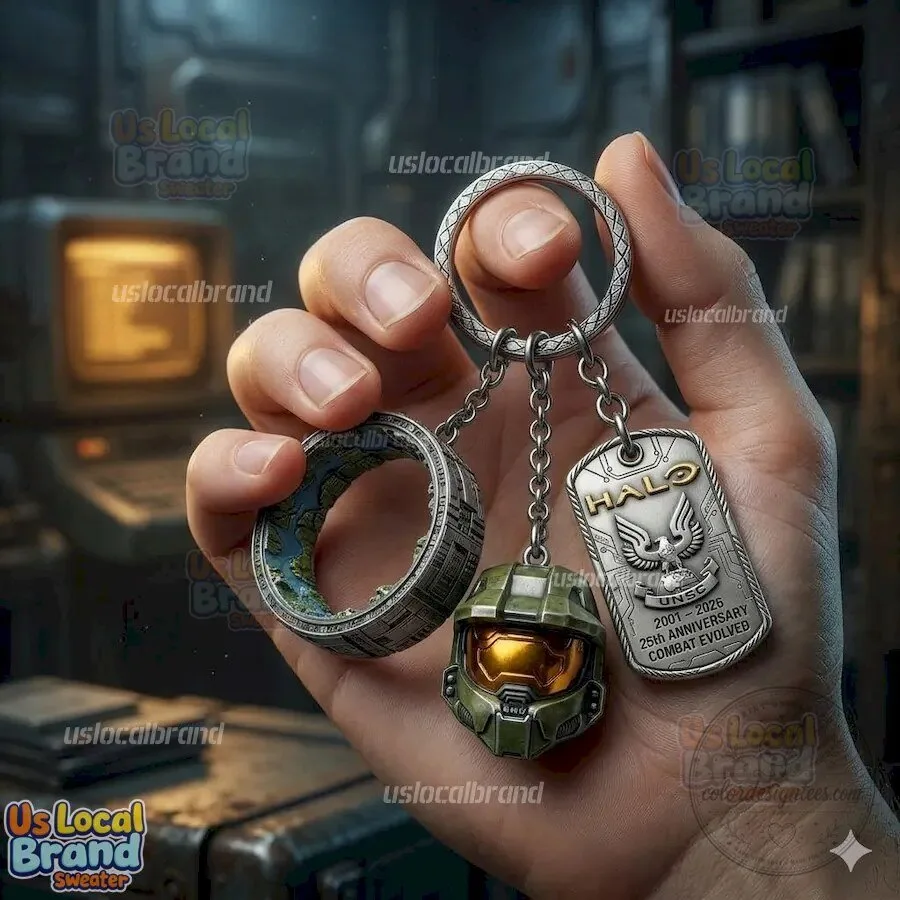 Halo Master Chief UNSC 25th Anniversary Combat Evolved Keychain