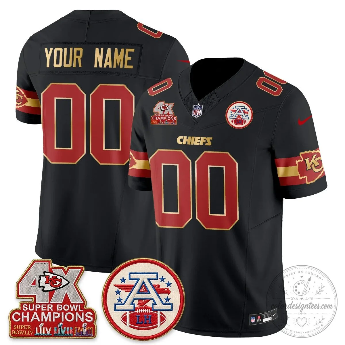 Kansas City Chiefs Super Bowl Champions Gold Edition Vapor Football Jersey 12 Kansas City Chiefs Super Bowl Champions Gold Edition Vapor Football Jersey