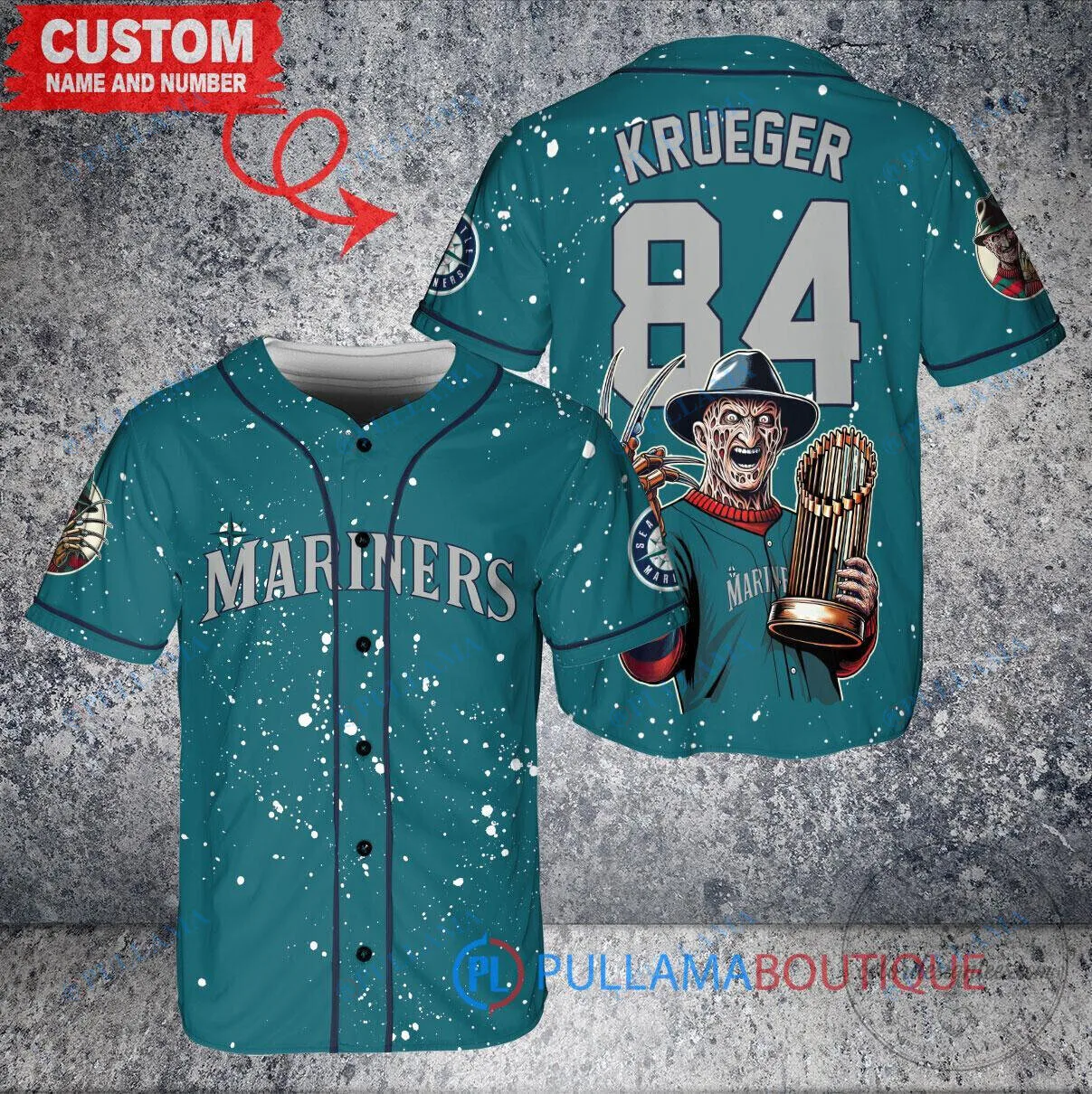 Seattle Mariners Baseball Freddy Krueger A Nightmare on Elm Street Halloween Jersey