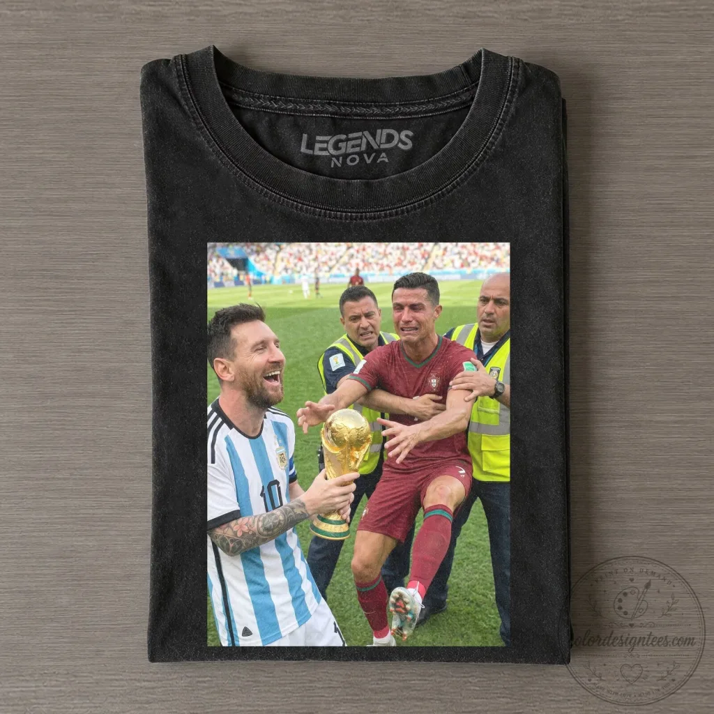 Messi & Cristiano Ronaldo Funny World Cup Photo 2026 Vintage Tee Messi & Cristiano Ronaldo Funny World Cup Photo 2026 Vintage Tee