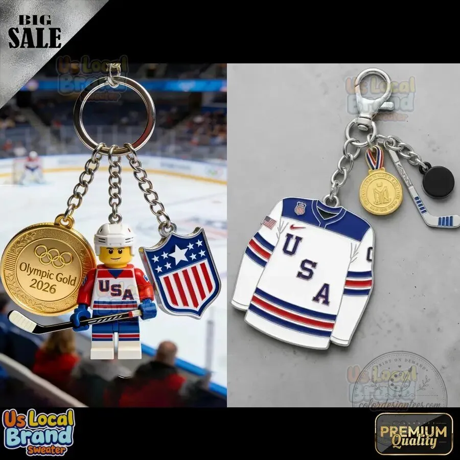 Team USA Ice Hockey Winter Olympics 2026 Gold Medal Keychain