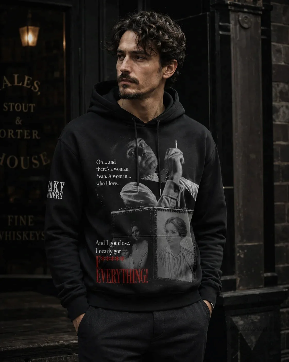 Black Graphic Hoodie featuring Thomas Shelby Quote from Peaky Blinders