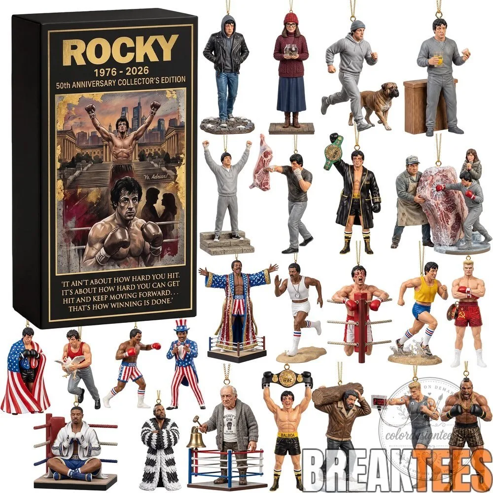 Rocky Balboa 50th Anniversary Collector's Edition Christmas Tree Ornaments Set