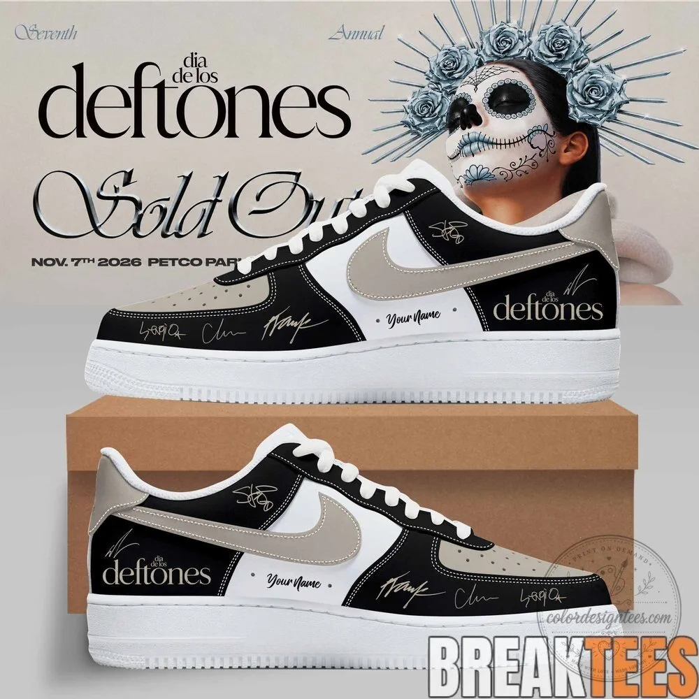 Deftones Dia De Los Deftones Band Autograph Custom Air Force 1 Shoes 2 Deftones Dia De Los Deftones Band Autograph Custom Air Force 1 Shoes