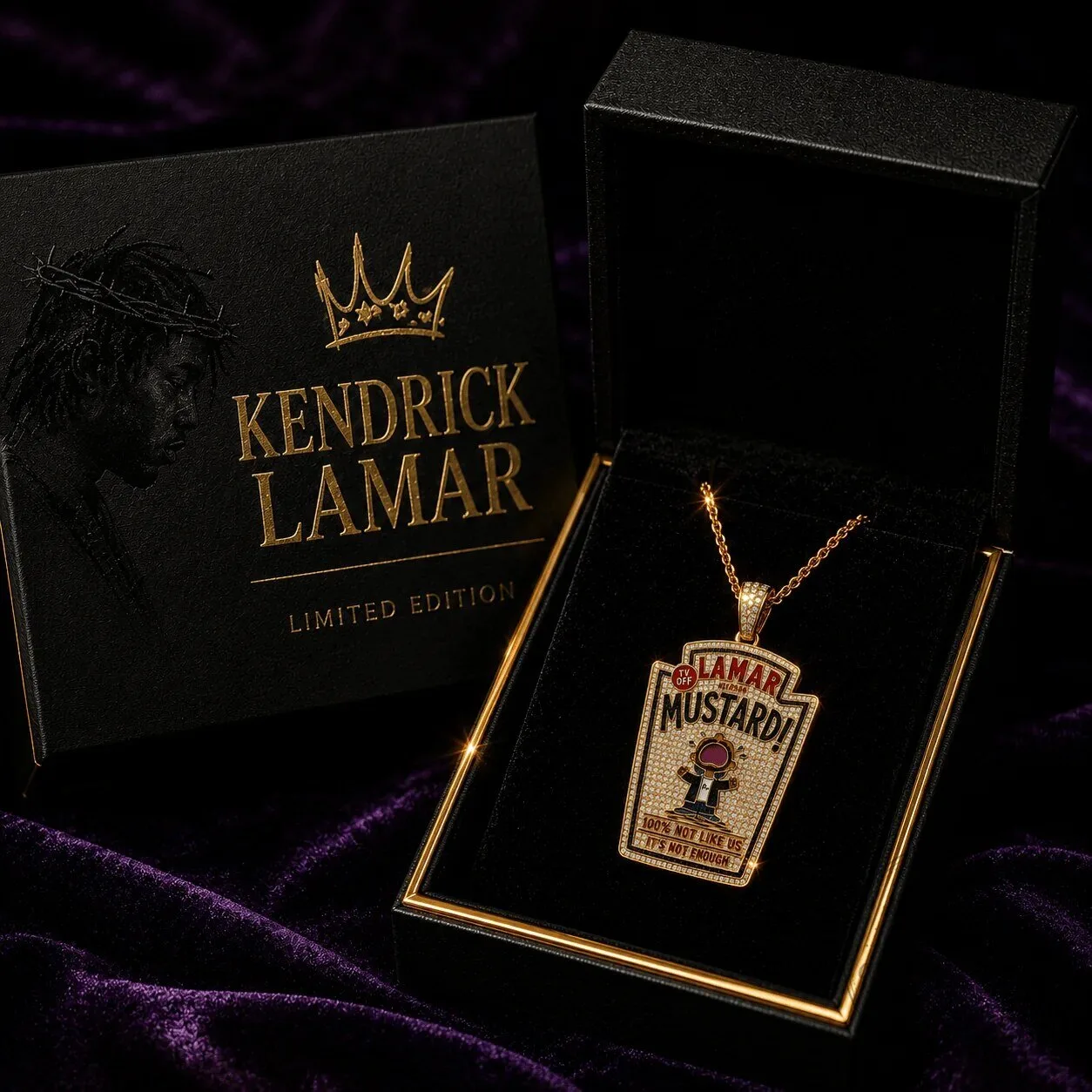 Kendrick Lamar Mustard Bottle Diamond Pendant Necklace