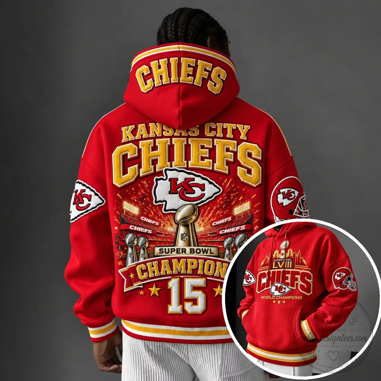 Kansas City Chiefs Super Bowl LVIII Champions Red Hoodie