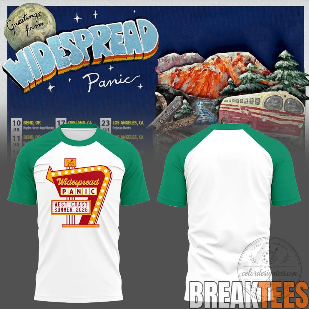 Widespread Panic West Coast Summer 2026 Tour Raglan Baseball T-Shirt