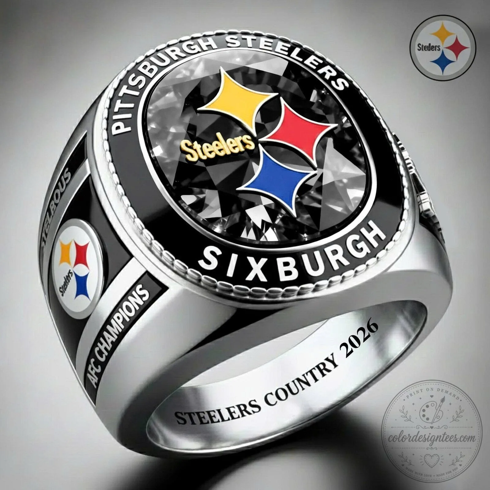 Pittsburgh Steelers Super Bowl Champions Sixburgh Football Fan Ring