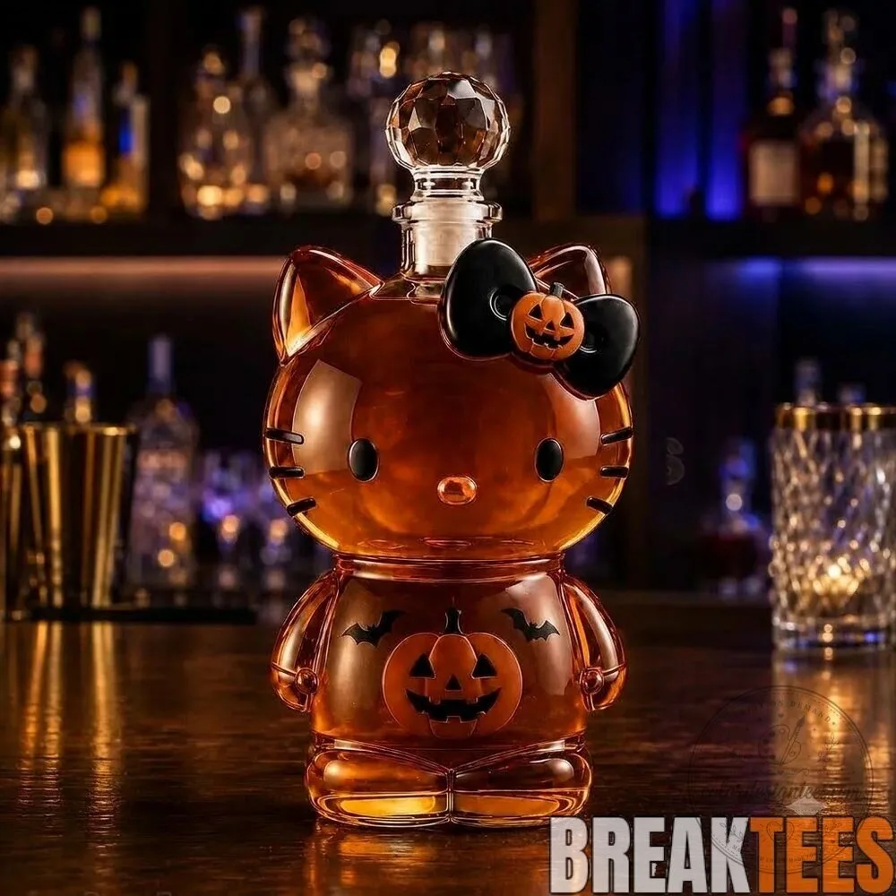 Hello Kitty Halloween Pumpkin Bow Whiskey Decanter