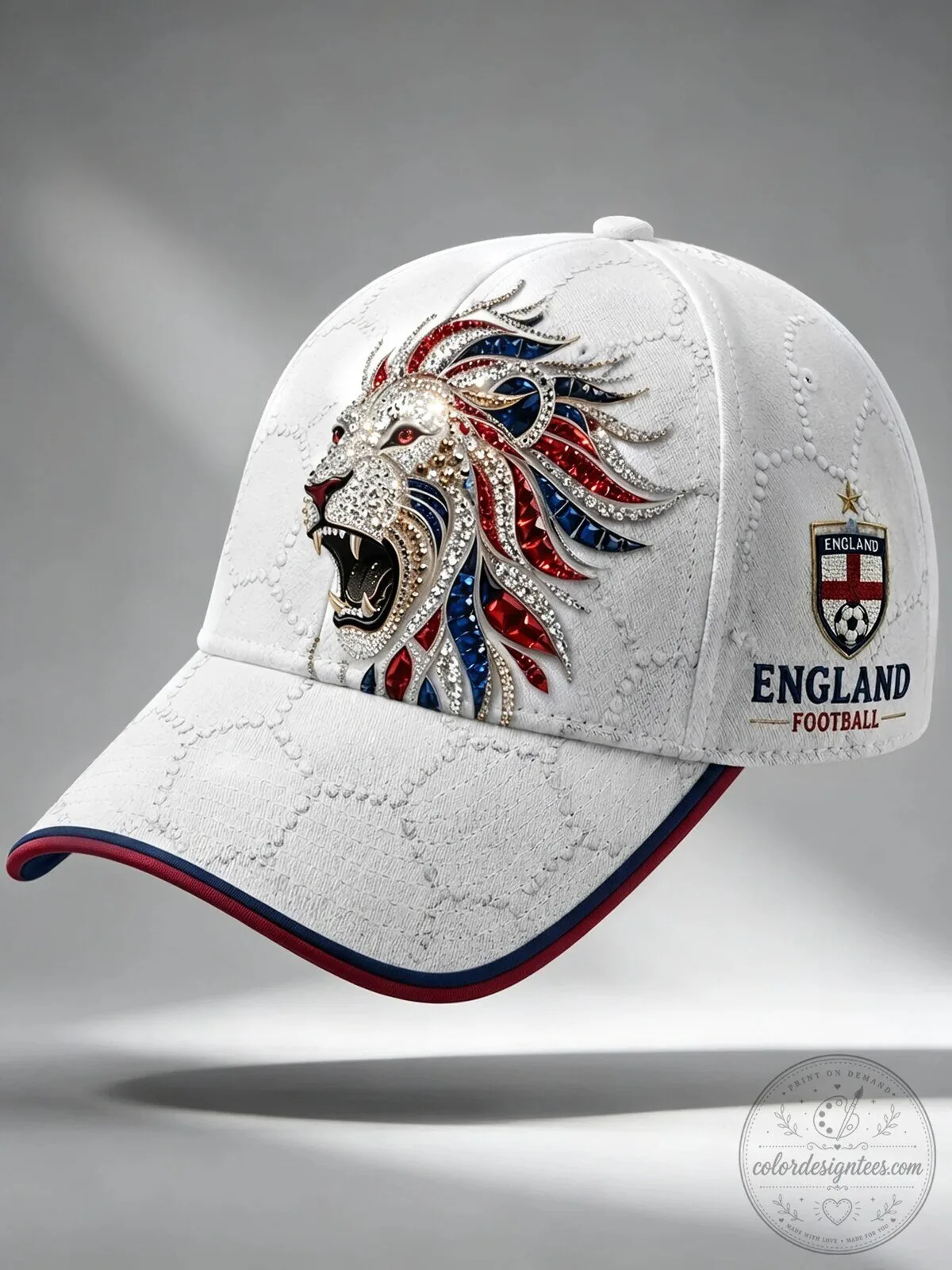 England Football Lion Crest Embroidered Baseball Cap Hat