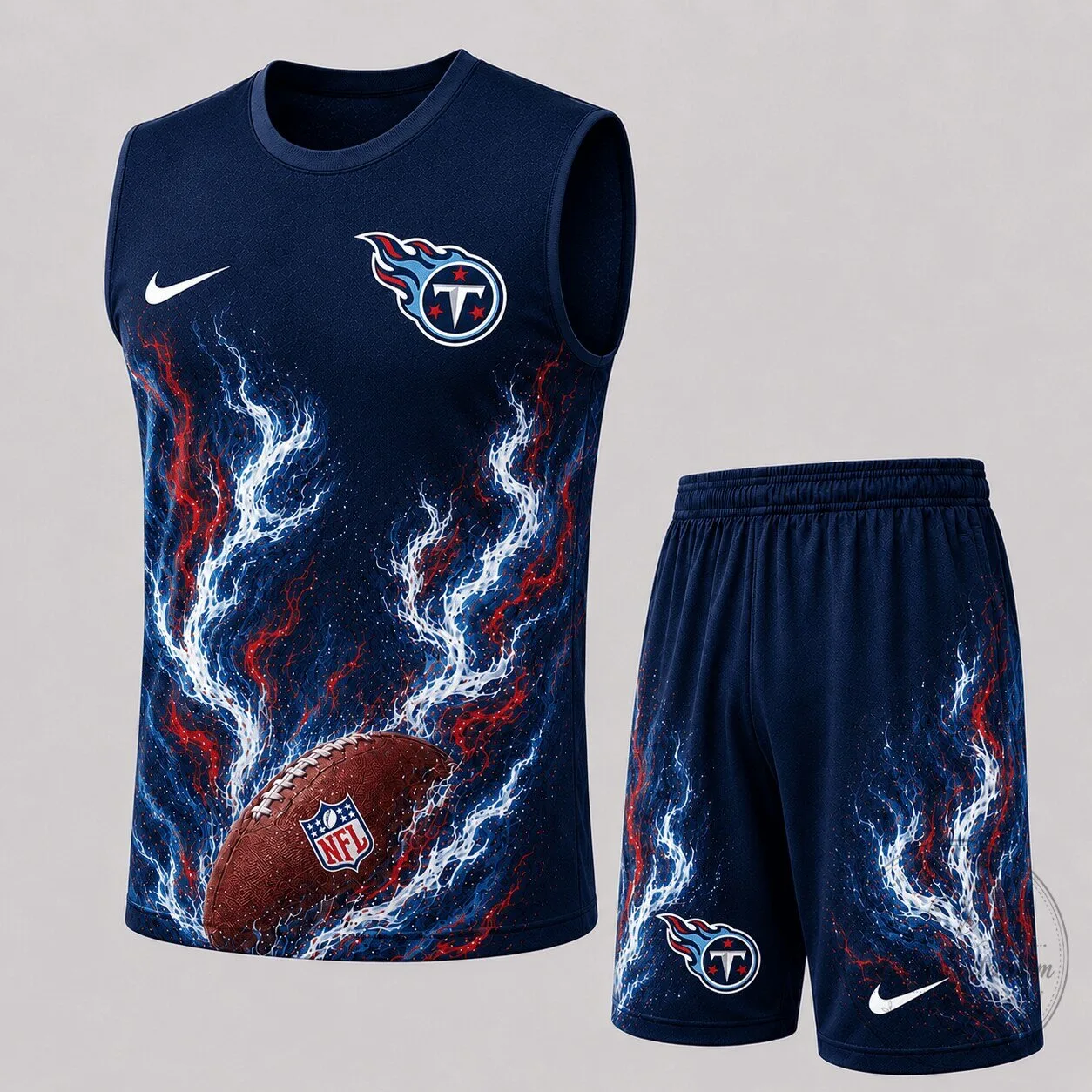 Tennessee Football Titans Flame Design Sleeveless Tank Top