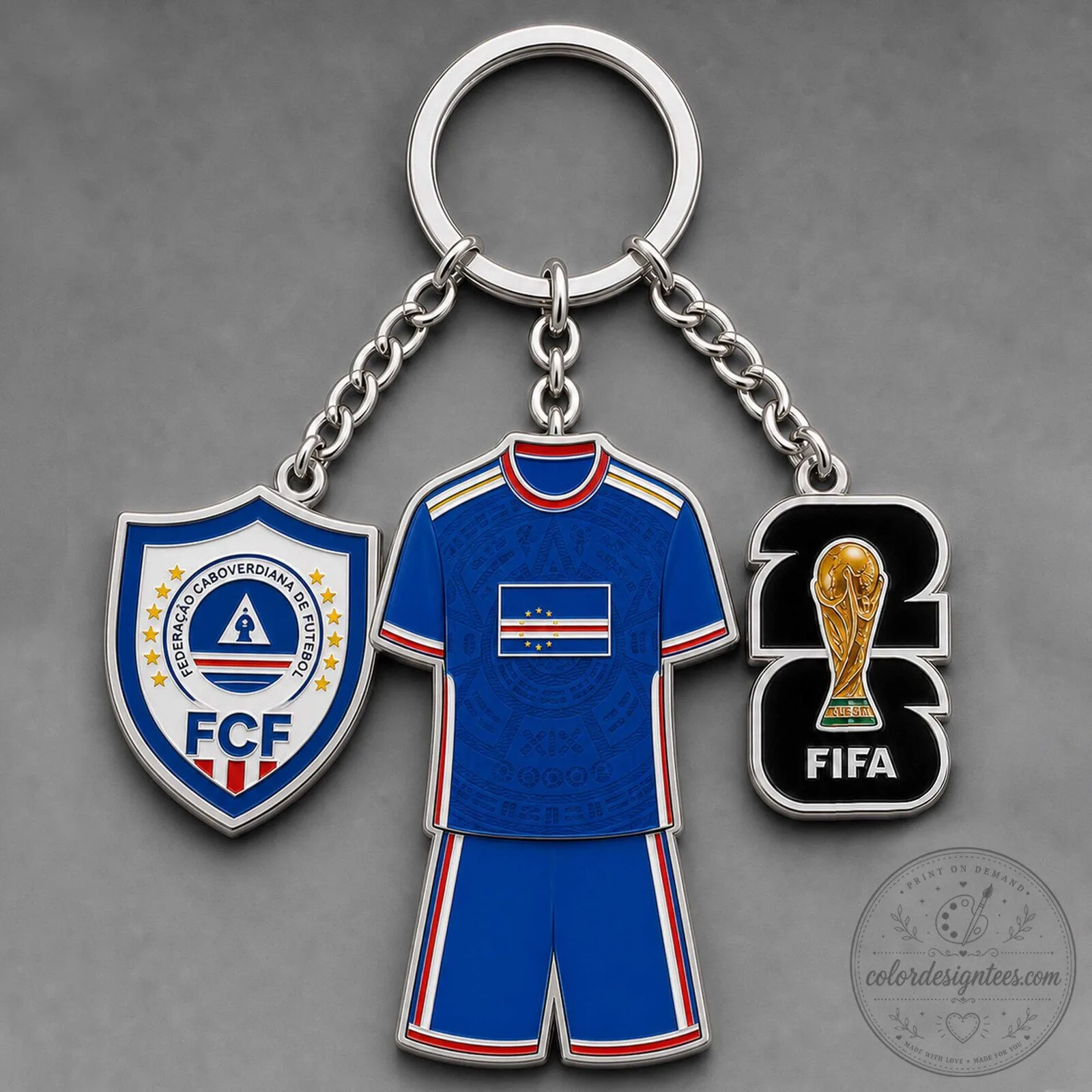 Cape Verde Football Federation World Cup 2026 Soccer Kit Keychain