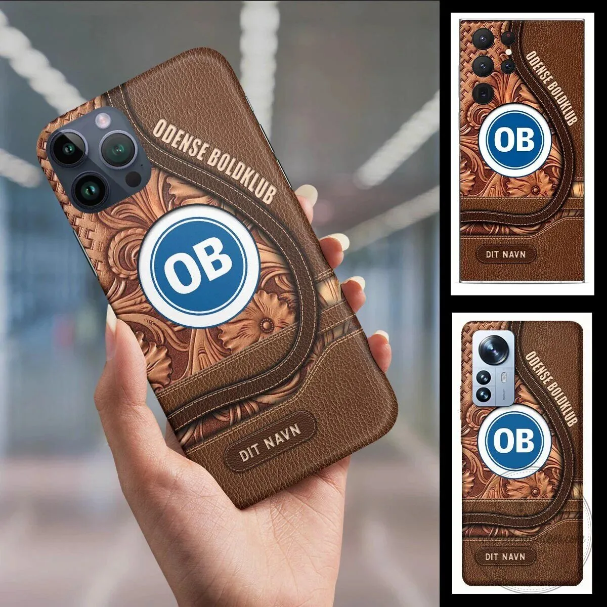 Odense Boldklub OB Football Club Leather Pattern Phone Case