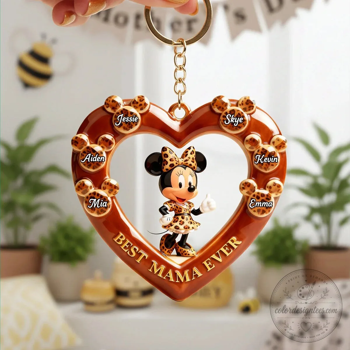 Minnie Mouse Best Mama Ever Heart Personalized Keychain 8 Minnie Mouse Best Mama Ever Heart Personalized Keychain