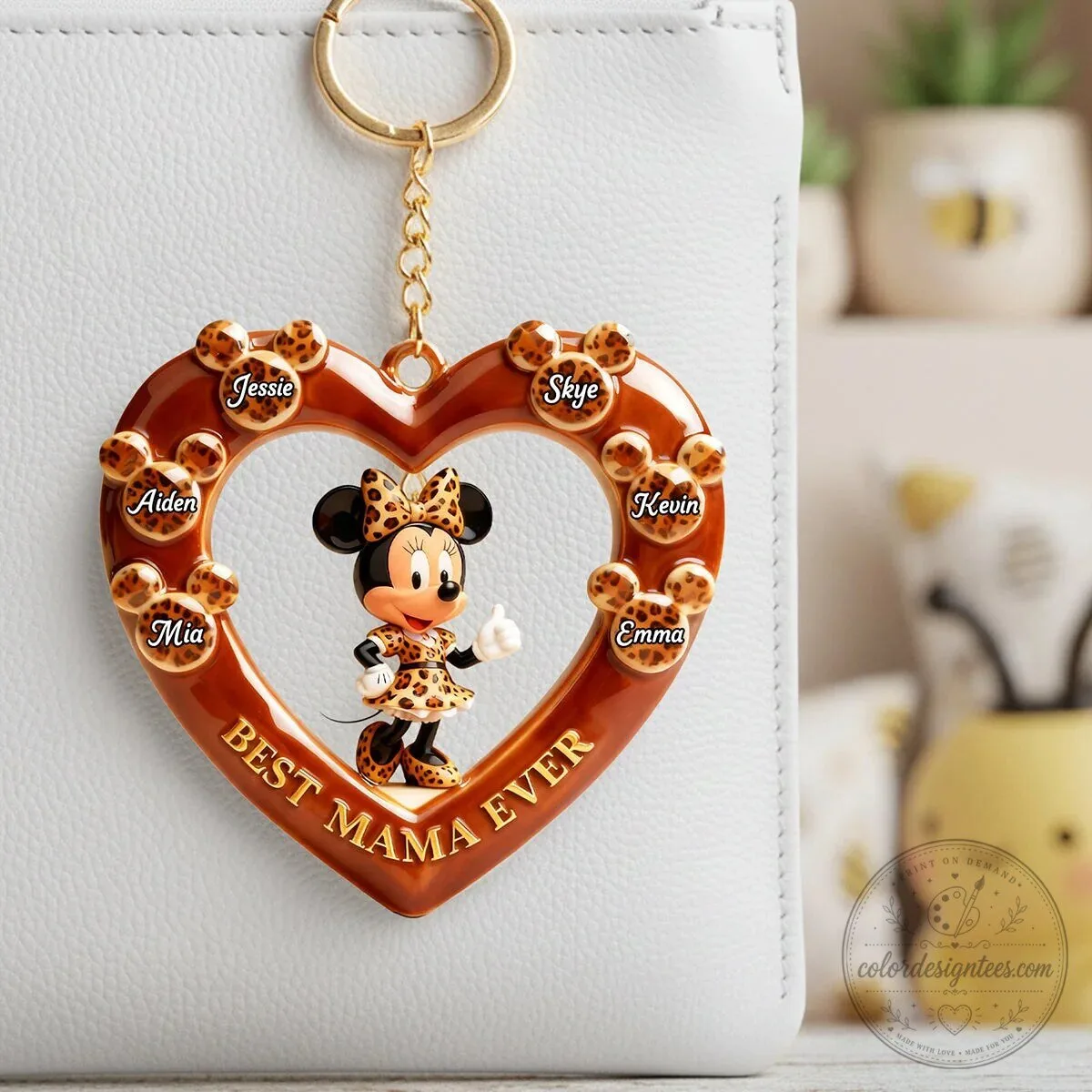 Minnie Mouse Best Mama Ever Heart Personalized Keychain 9 Minnie Mouse Best Mama Ever Heart Personalized Keychain