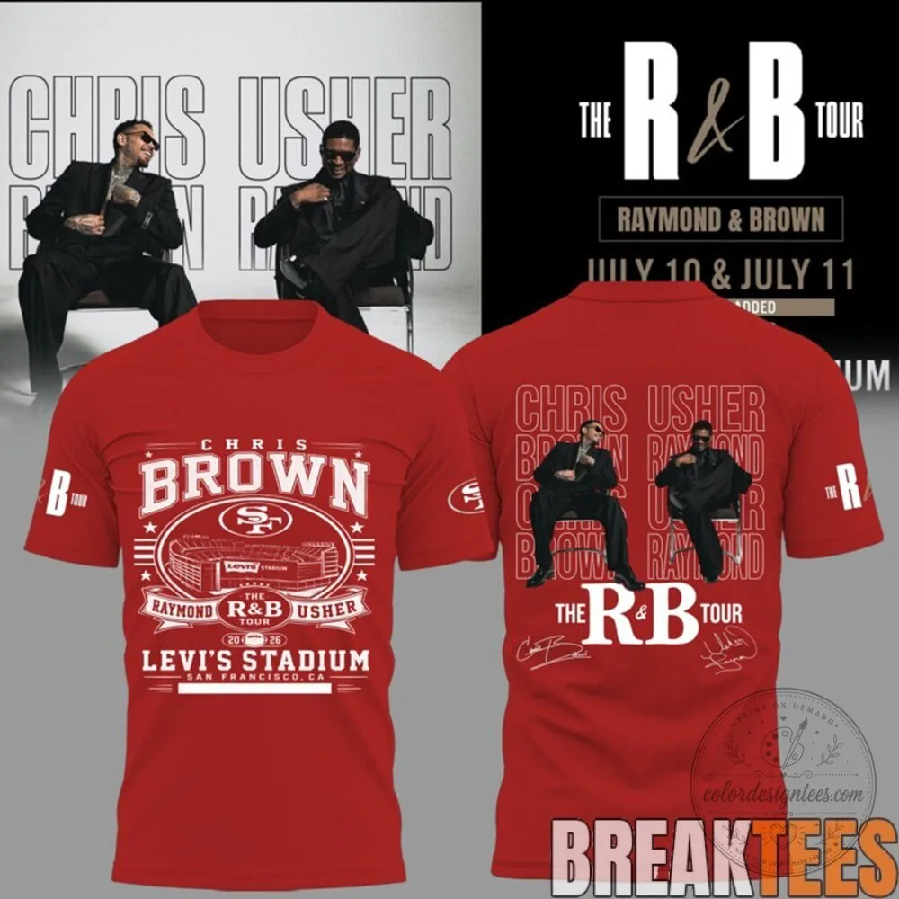 Chris Brown Usher The R&B Tour Levi's Stadium San Francisco Concert T-Shirt