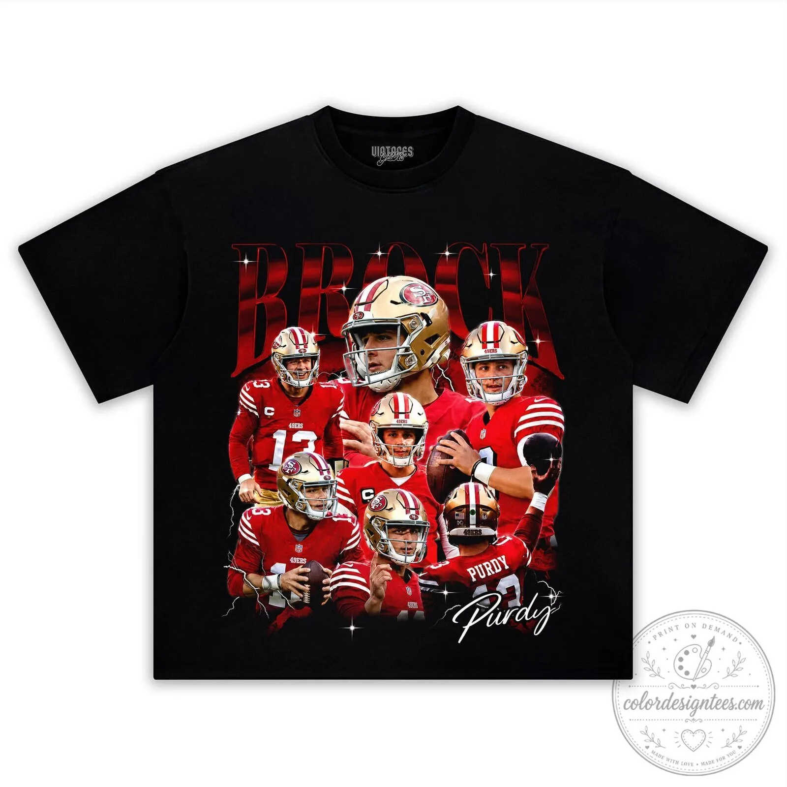Brock Purdy Vintage San Francisco 49ers Football Player Graphic T-Shirt