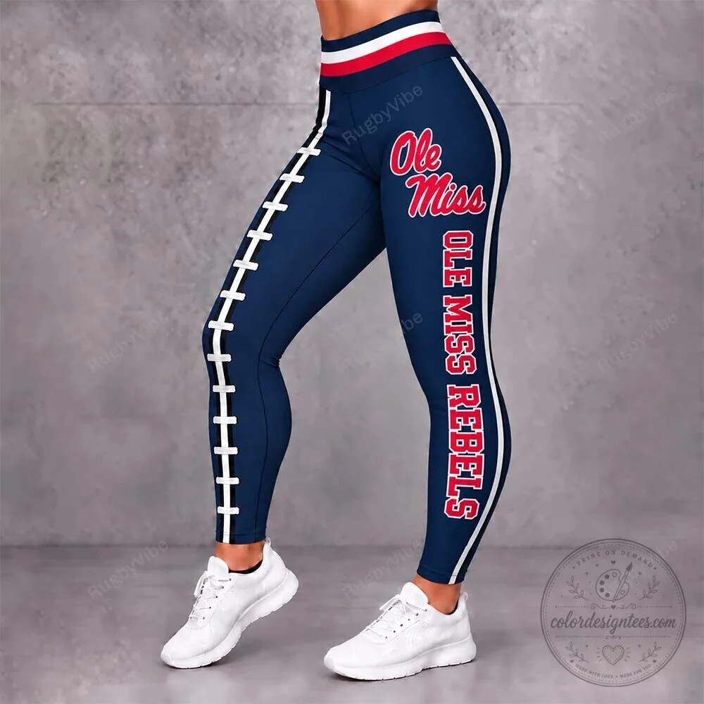 Ole Miss Rebels Football Style Women's Leggings