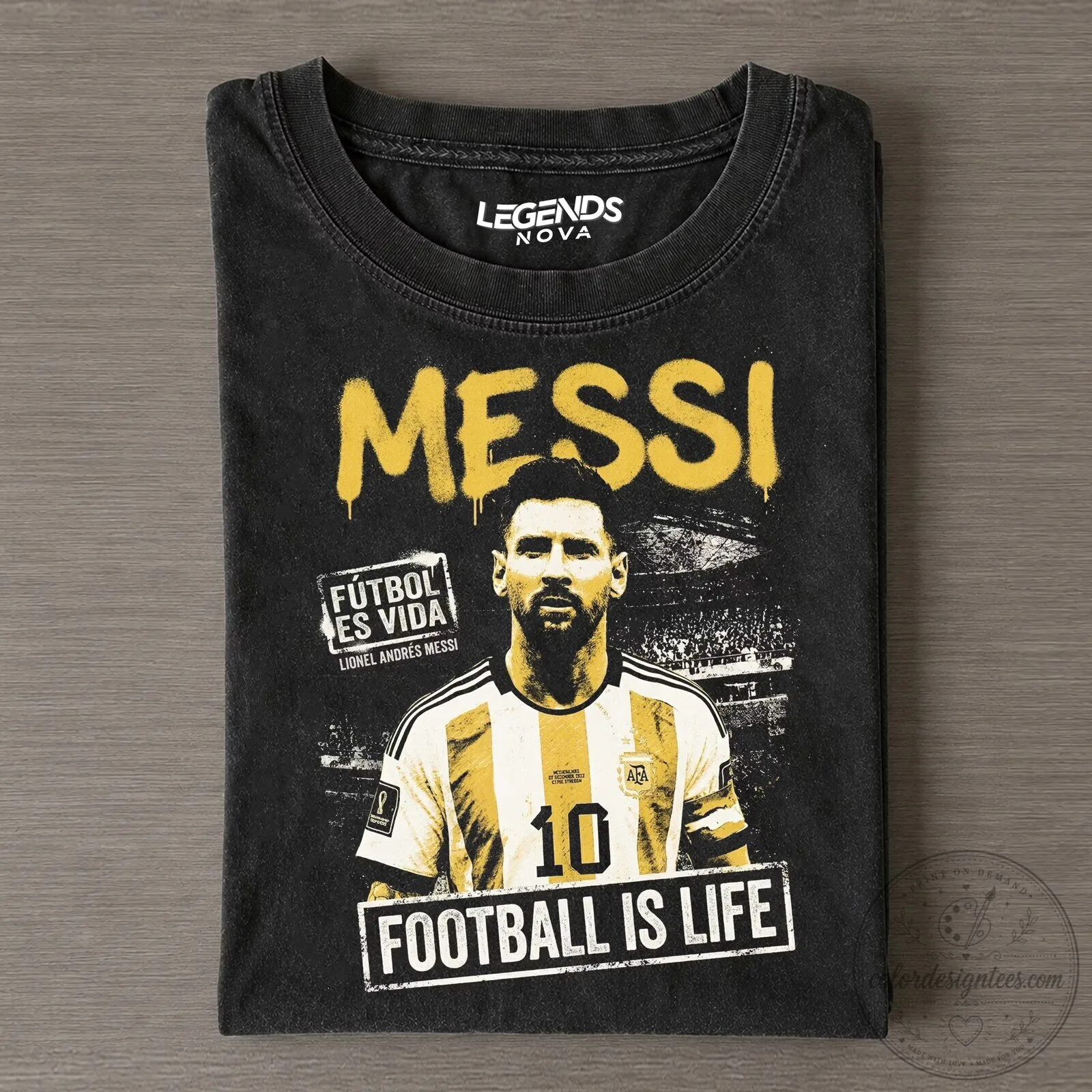 Lionel Messi Football Is Life Graphic T-Shirt