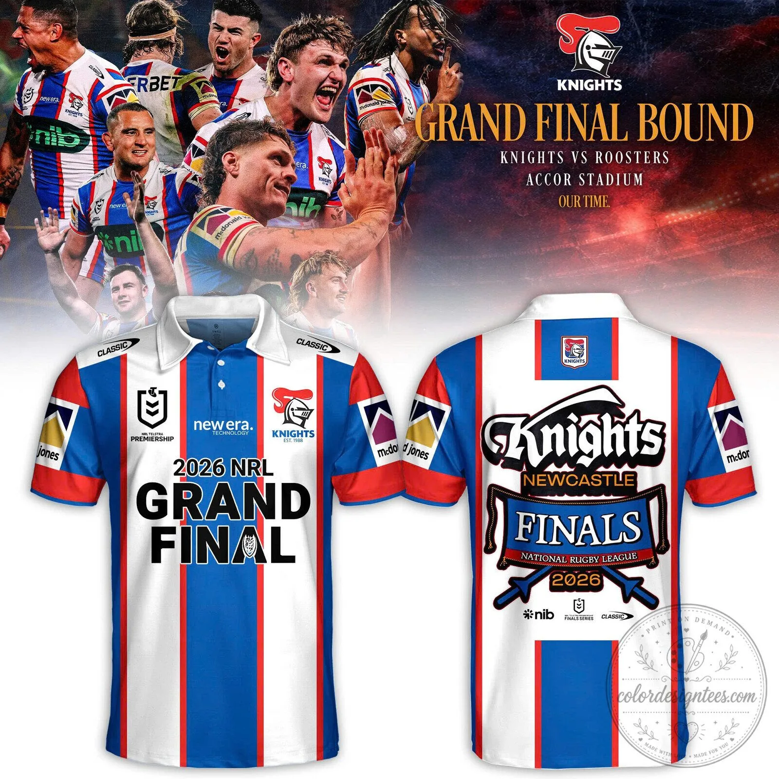 Newcastle Knights 2026 National Rugby League Grand Final Bound Polo Shirt
