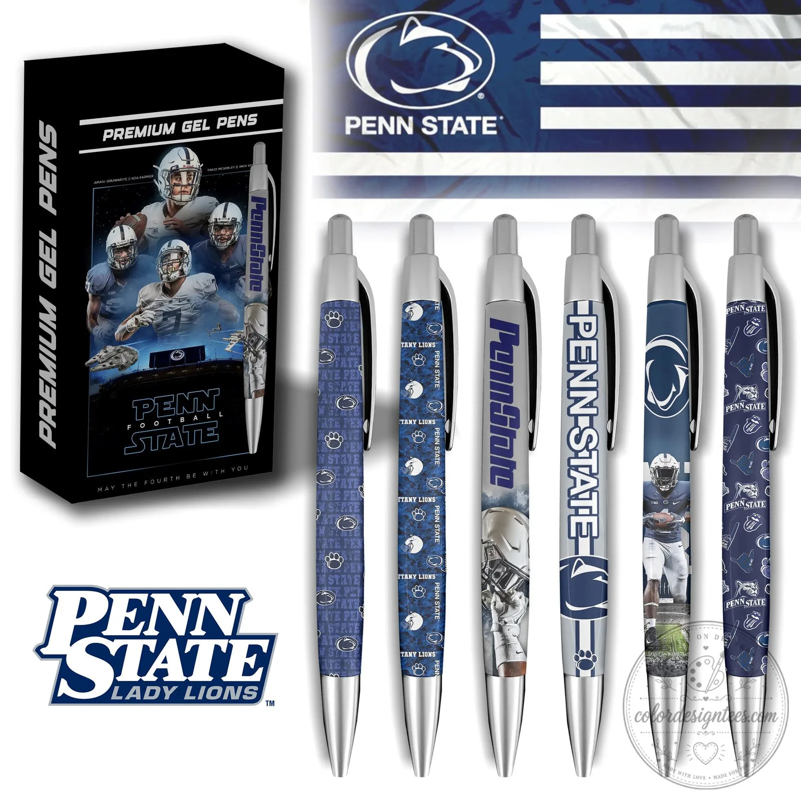 Penn State Nittany Lions Football Team Premium Gel Pen Set