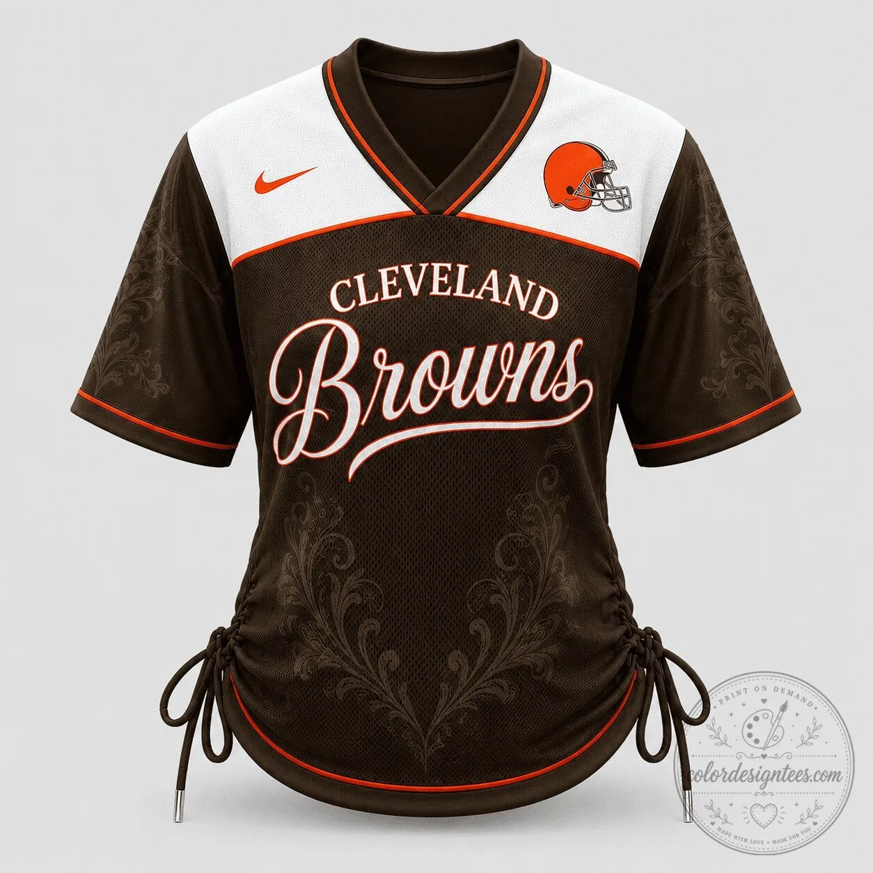 Cleveland Browns Football Team Women's Game Day Lace-Up Jersey