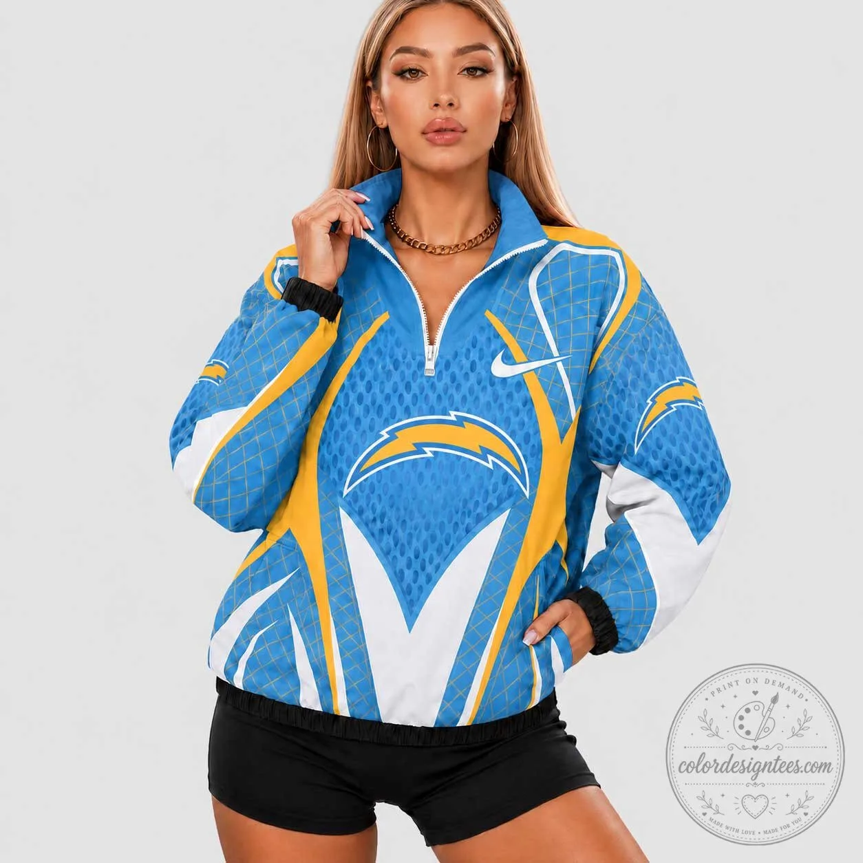 Los Angeles Chargers National Football League Quarter-Zip Jacket for Women
