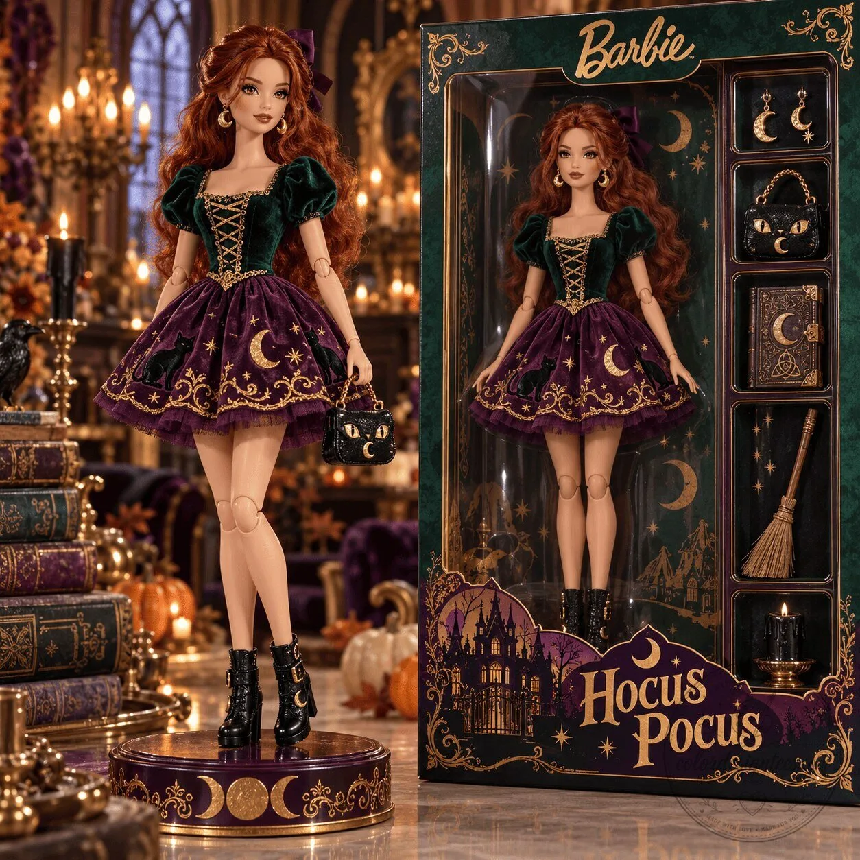 Barbie Hocus Pocus Winifred Sanderson Halloween Commemorative Doll Figure