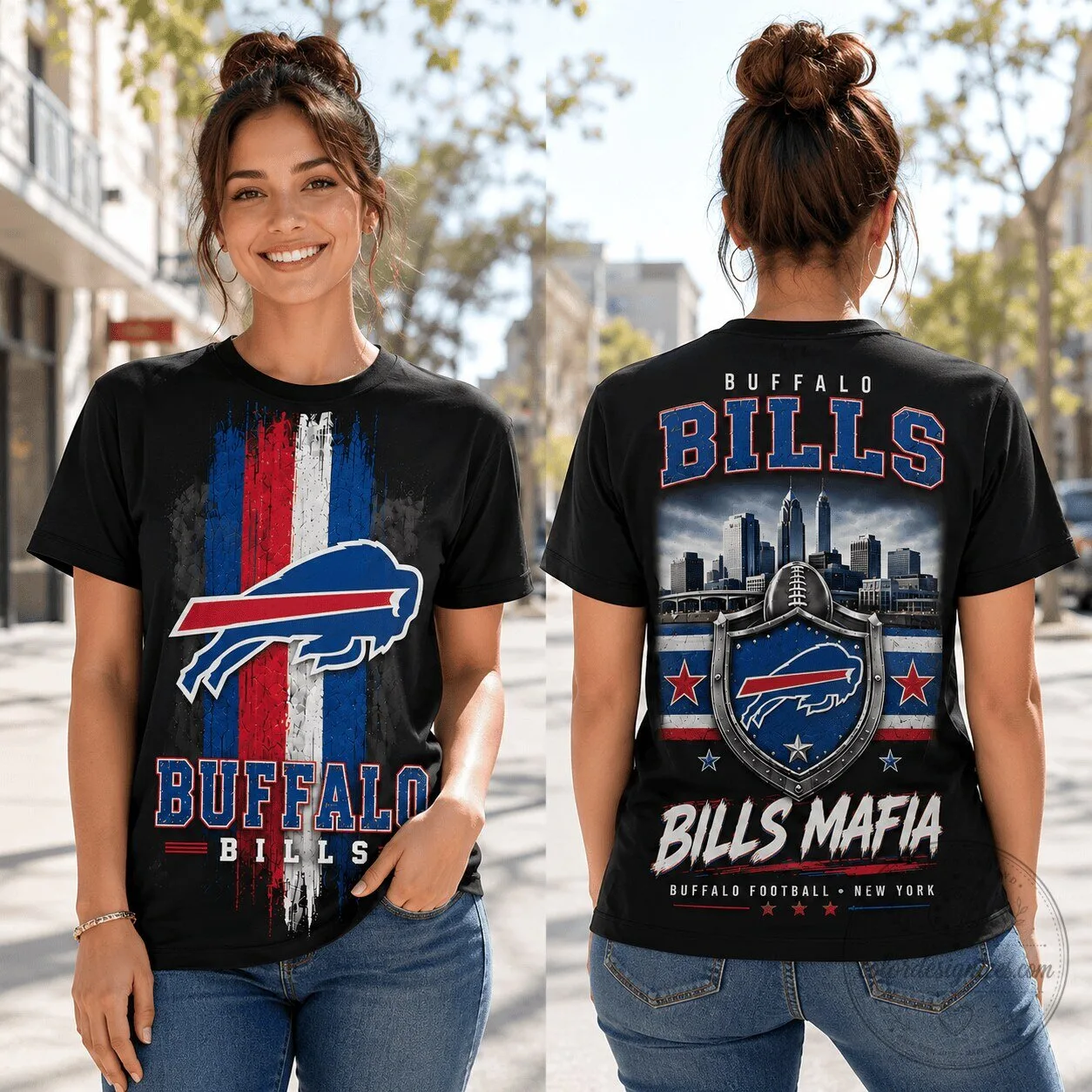 Buffalo Bills Shirt, NFL Hometown Pride Team Spirit T-Shirt for Women