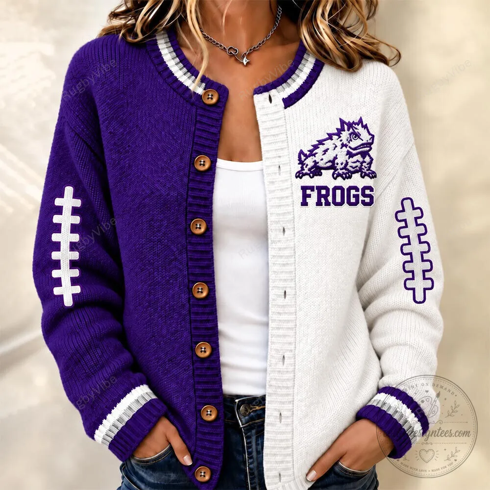 TCU Horned Frogs Football Team Cardigan Sweater