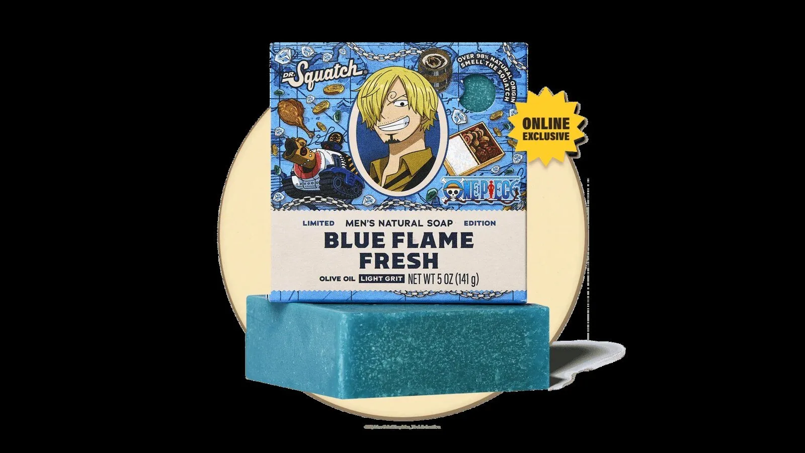 Dr. Squatch One Piece Sanji Blue Flame Fresh Men's Natural Soap