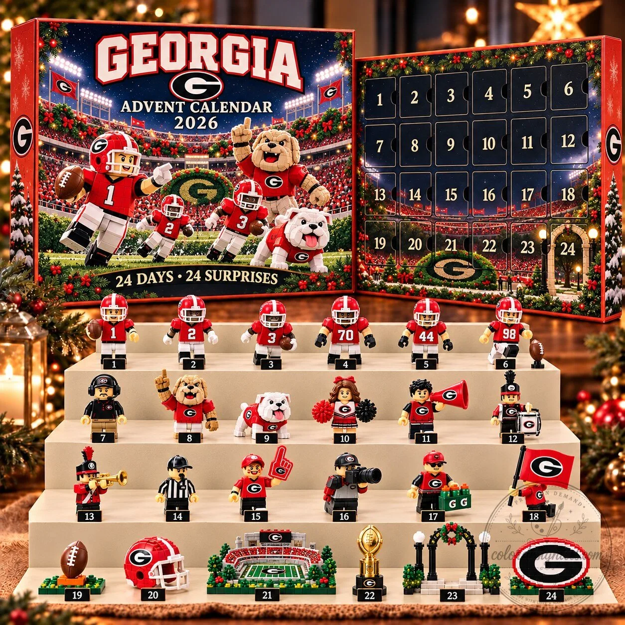 Georgia Bulldogs Football Team 2026 Advent Calendar with 24 Surprises